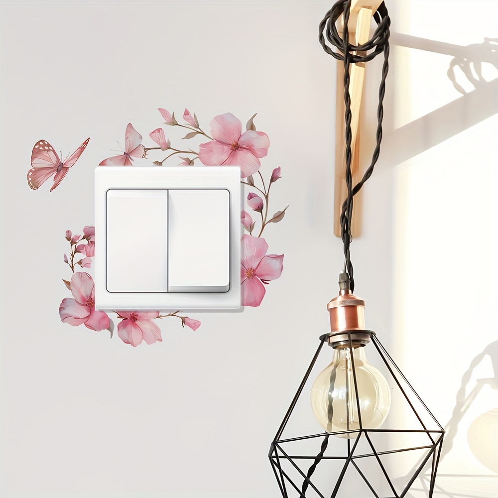 

1 Creative Cherry & Light For Switch Decal - Classic Floral Vinyl Sticker, Easy , Removable For Bedroom, Living Room, School, Dorm Entrance, 6.3x6.3 Inches, Room Decor