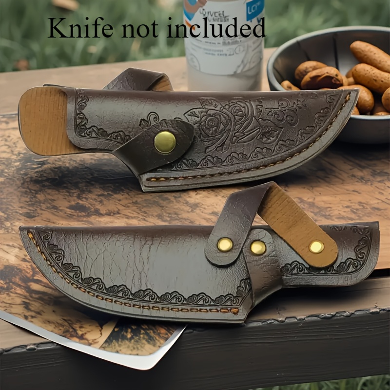 set of 2 common chef knife sheaths with rose print pattern sturdy and durable for outdoor hunting knife protection knives not included