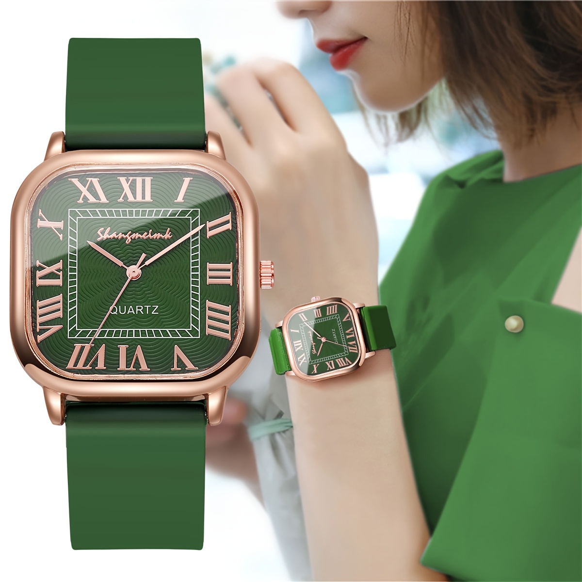 Classic And Stylish Women'S Watch with a Square Roman Numeral Dial, Elegant Trendy Quartz Wristwatch (1pc/Set), Does Not Include Watch Box