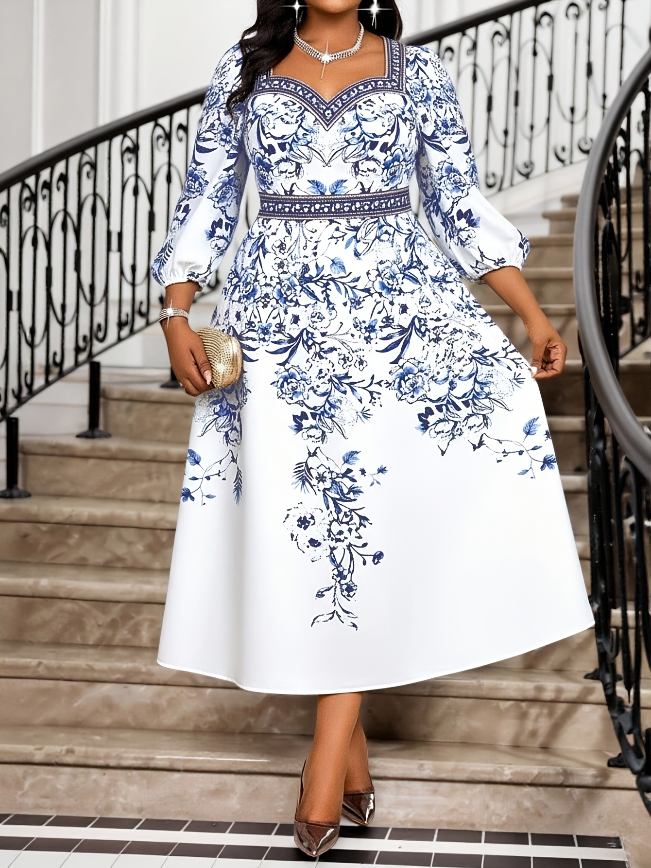 knee length dresses for ladies Asymmetrical Button-Down Wrapped Midi Dress main image 1