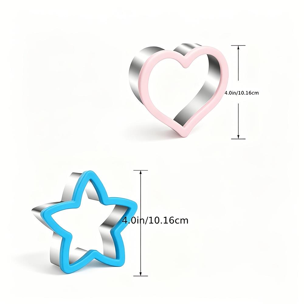 TEMU Juego de cortadores de galletas de acero inoxidable, moldes para hornear de y estrella con protector para , cortador multifuncional, utilizado
