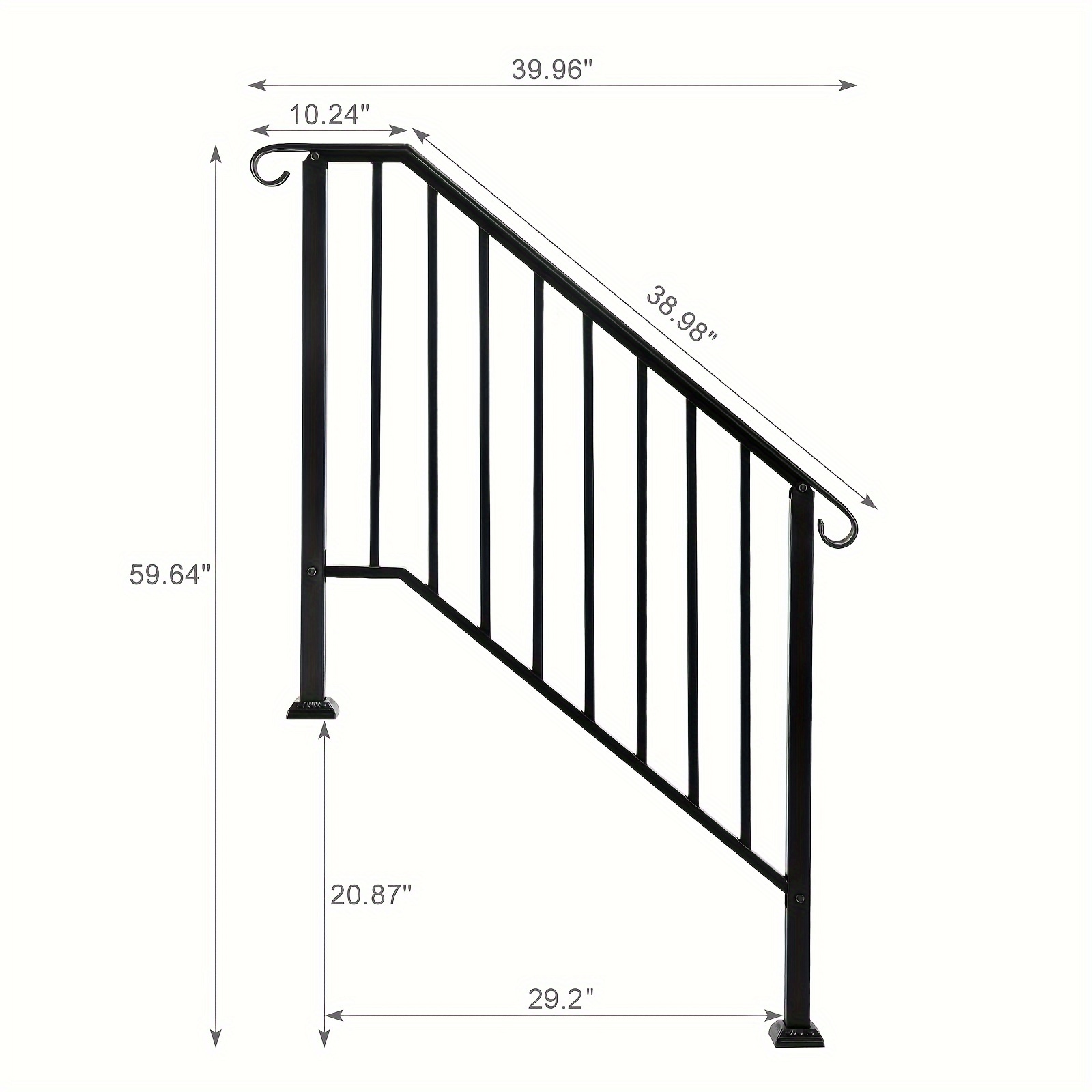 4 Step Handrails Outdoor Steps Wrought Iron Stair Railing