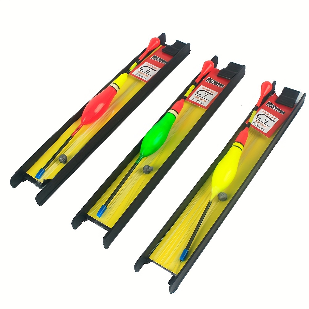 3pcs Vertical Fishing Float Set, Pre-tied Line Hook And Sinker For Beginners, Without Battery