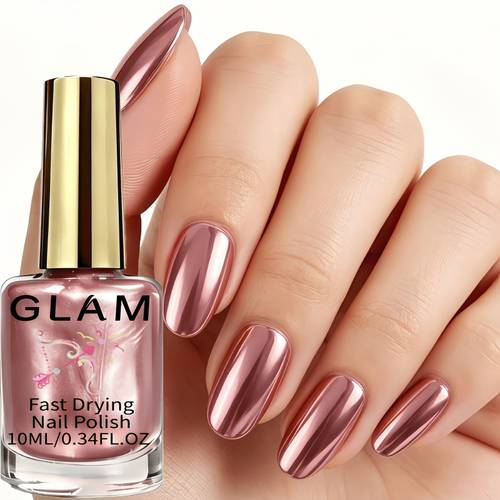 mirror metallic nail polish 10ml high quality metallic nail strengthener natural quick drying formula metallic cyberpunk style nail art suitable for daily application party ball holiday gift