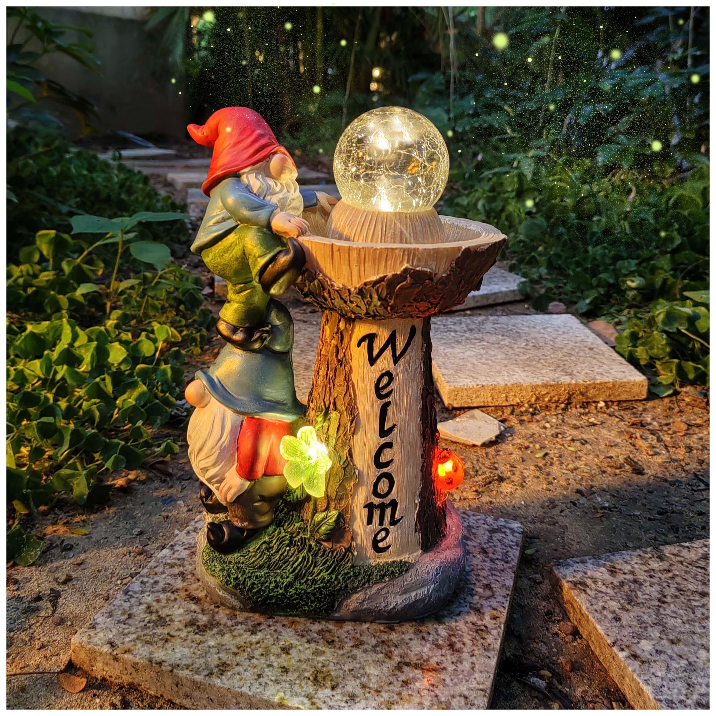 Piquets De Jardin Gnomes De Noël En Acrylique - Décorations Extérieures Résistantes Aux Intempéries - Environ 30 Cm De Haut - Pour Jardin, Pots De Fleurs, Clôtures