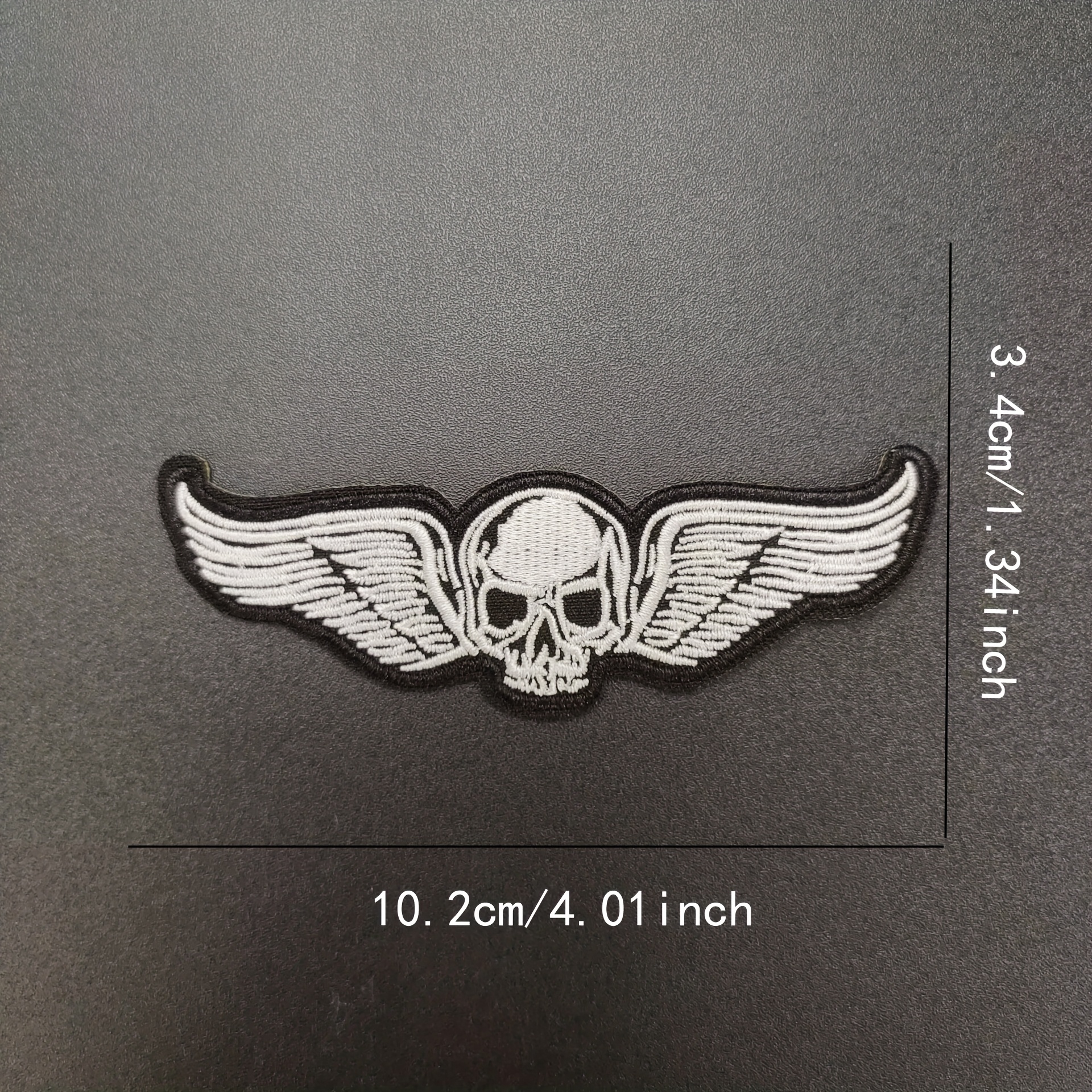 1pc And Wings Punk Creative Embroidery Head Cloth Stickers Motorcycle Clothing High End Accessories Patch Stickers Clothes Luggage Accessories Clothing Accessories