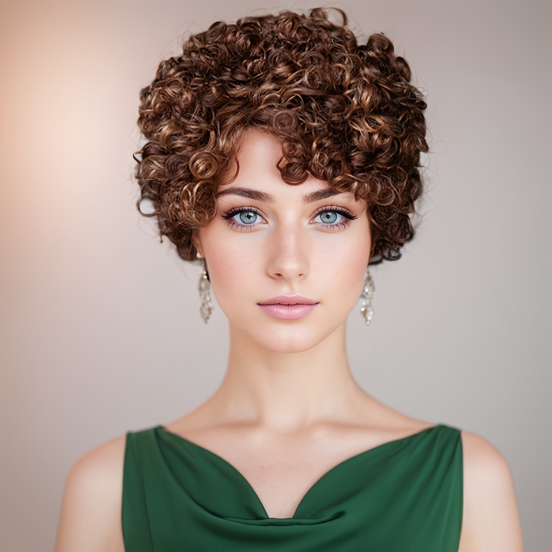 

180 Density Cut Curly Bob Wig Bob Wig For Women Pre 6 4/27#