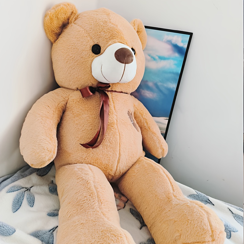 KNA Life Giant Teddy Bear - 31.5 Inch Big Stuffed Animal Plush Toy With Gold Bowtie, Tan Color