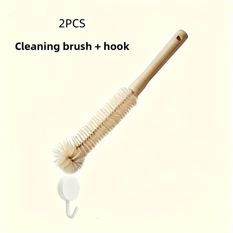 Image of 2pcs Long Handle Anti-slip Grip Foot Cleaning Brush With Hook - No-bend Toe Scrubber, Adult Bathroom And Pedicure Tool, Light Beige - Ideal For Home And Salon Use, , Essential For Self-care