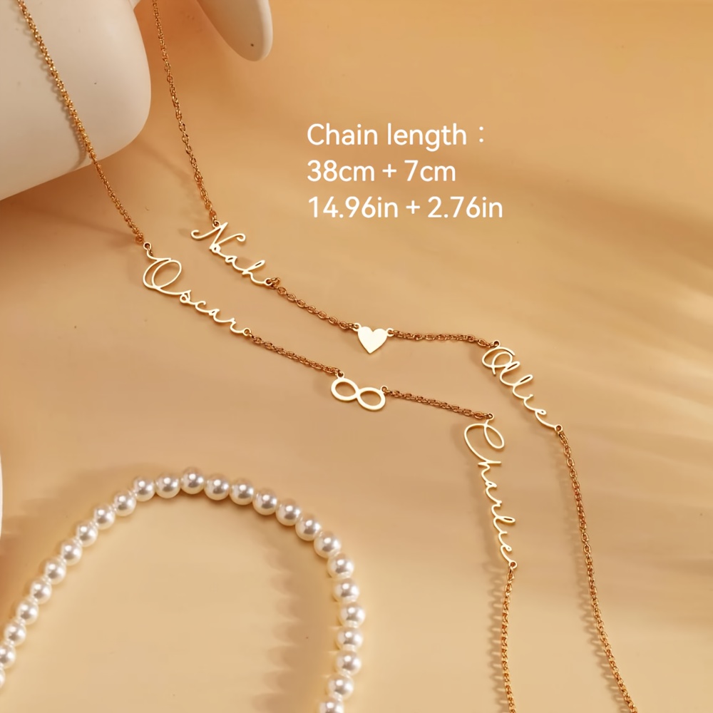 Customized Couple's Name Infinity Heart Necklace, Gift for Wife