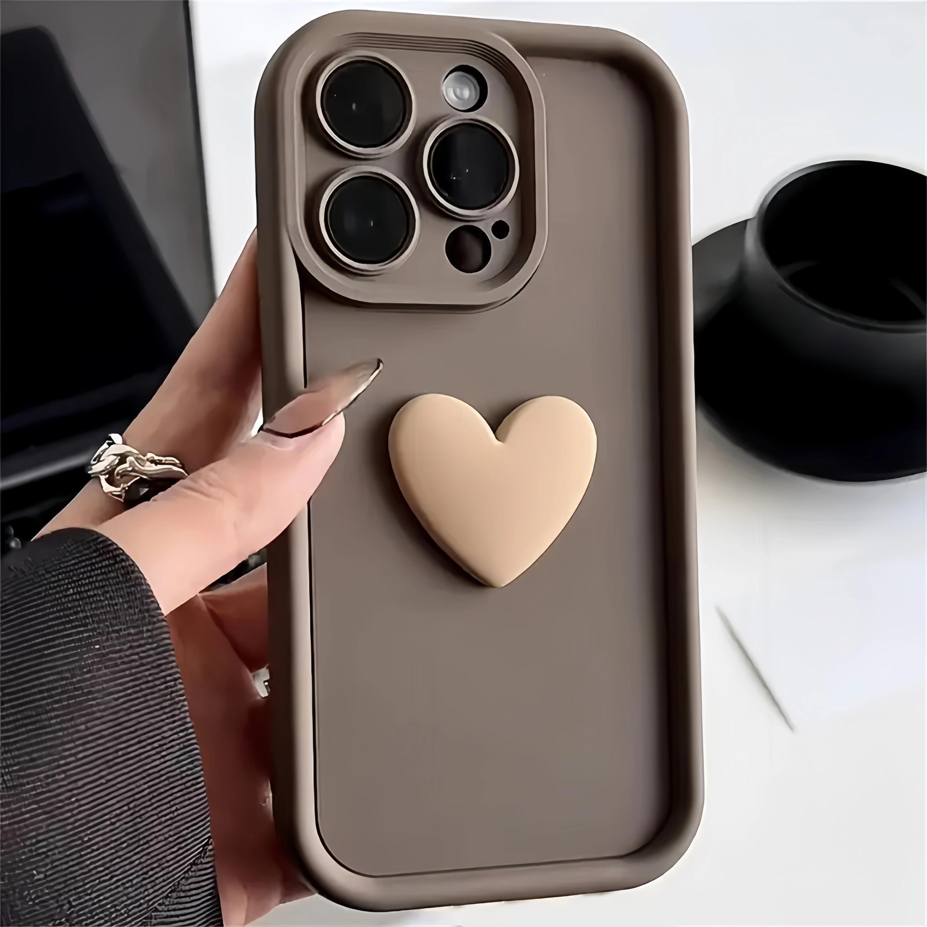 Sevimli 3D Aşk Silikon Telefon Kılıfı IPhone 11 12 13 14 15 Pro Max 13 Pro 11 Şok Emici
