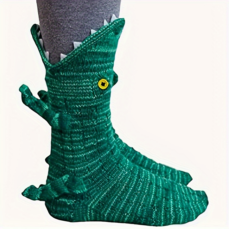 TEMU Socks Unisex Novelty Shark Crocodile Shape Socks Floor Socks Winter Home Warm Socks Christmas Socks, Socks, Theme Socks, Christmas Socks, Fun