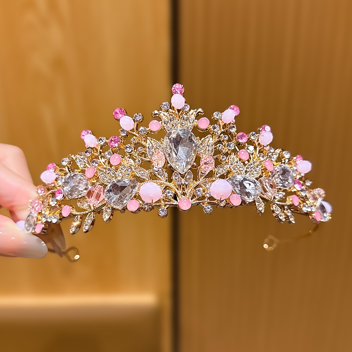 E-shop 1 Stück Edelstein- Und Legierung-Krone-Headband - Glitzernder Edelstein-Verziertes -Haar-Accessoire Für Frauen, Elegantes Tägliche