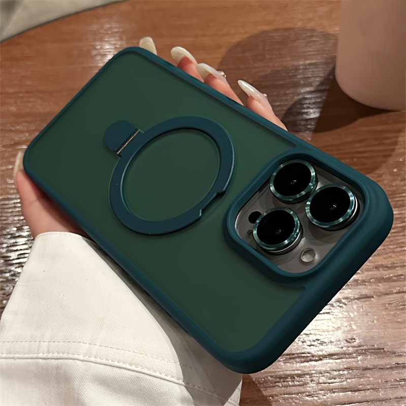 TEMU Phone Case - Luxury Magnetic Holder Armor Shockproof Wireless Charging Phone Case, For Iphone 11/12/13/14/15/16/17 Pro Max Shockproof Hard Back