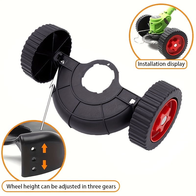 TEMU 1 Set Of Easy-to-install Electric Lawn Mower Dual Side Wheels, Mower Auxiliary Wheels, Quick-release Adjustable Support Wheels, Mobile Wheels,