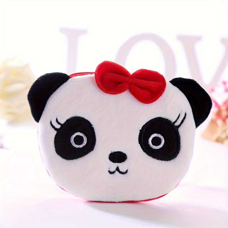 Image of Cartoon Creative Gray Dog Coin Purse, Cute Student Portable Mini Plush Headphone Case Key Pouch