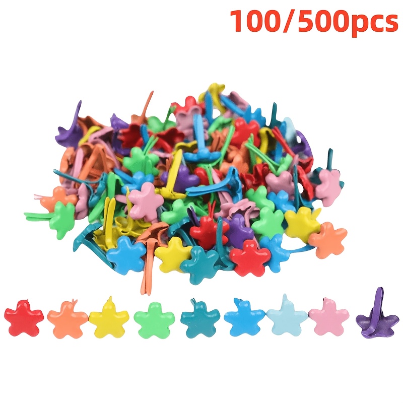 zdjęcie przedmiotu 100/500 szt. kolorowe mini małe kwiatki nalepki dwunożne, ręcznie robione materiały do wiązania