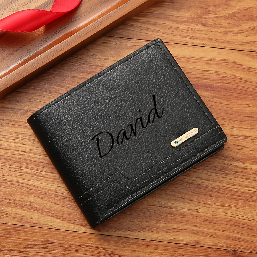 TEMU 1 Personalized Solid-color Men's Wallet, A Black Stylish Foldable Cardholder, A Casual Men' Purse, Suitable As A Birthday Gift Or Holiday