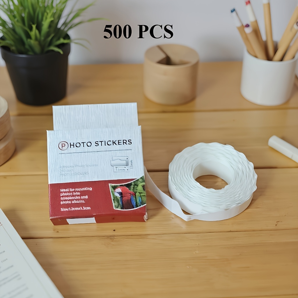 E-shop 500 Stück DIY Doppelseitige Klebefolie, Fotoaufkleber - Starke Selbstklebende, Geeignet für Scrapbooking, Alben, Tagebücher, Karten, Aufkleber,