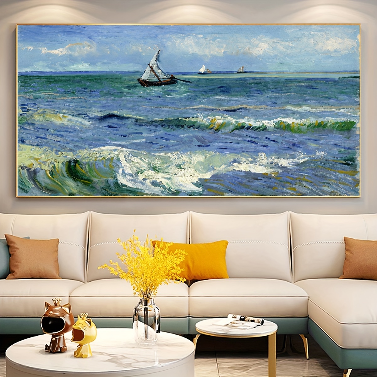 

1pc Unframed Canvas Poster, Modern Art, Ship Sailing On Sea Wall Art, Ideal Gift For Bedroom Living Room Corridor, Wall Art, Wall Decor, Winter Decor, Room Decoration