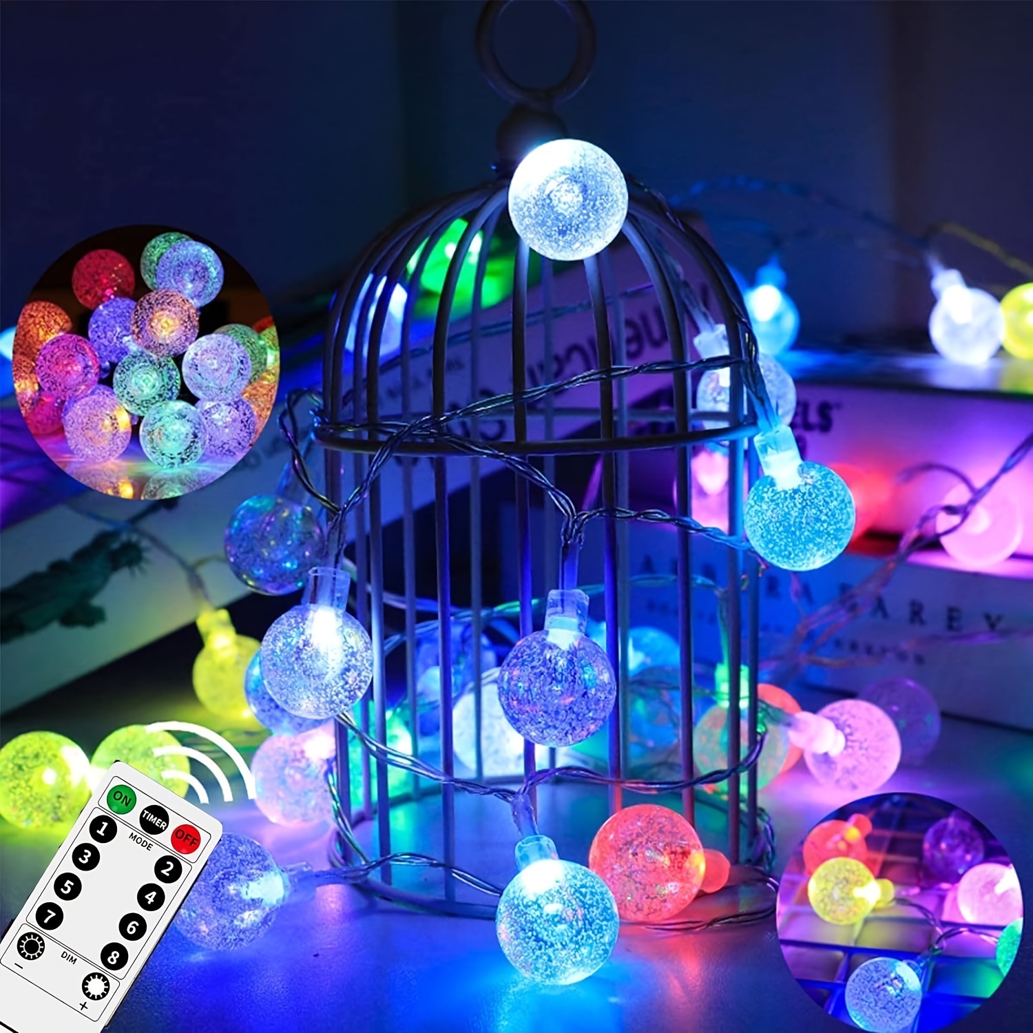 

Battery Color Changing String Lights - 33ft 100 Led Battery Operated Colorful Fairy Lights With Remote, 8 Modes, Rgb Globe String Lights Outdoor Waterproof For Bedroom Christmas Indoor Decor