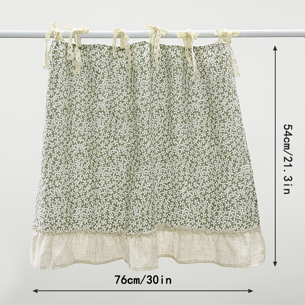 TEMU Manchon de four à motif floral vert, rideau de protection contre les sautés, rideau décoratif