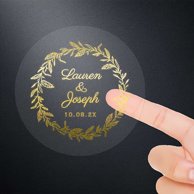 

Customizable Golden Transparent Stickers, Personalized Handmade Name And Address Labels