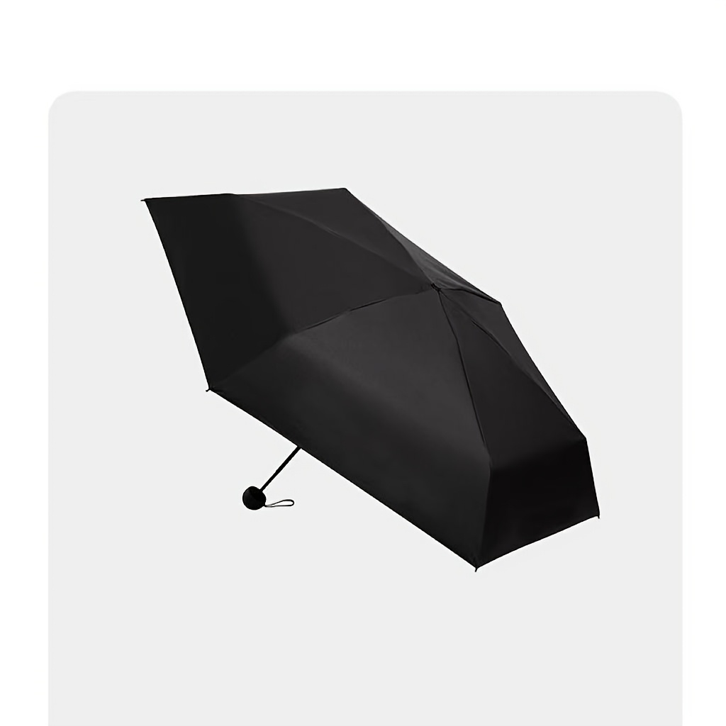 Image of [palm-sized Storage] Folding Umbrella 190t Windproof Canopy + Thickened + Frosted Non-slip Plastic Handle Portable Travel Sun Umbrella Women's Camping / Commuting / -value Birthday Gift