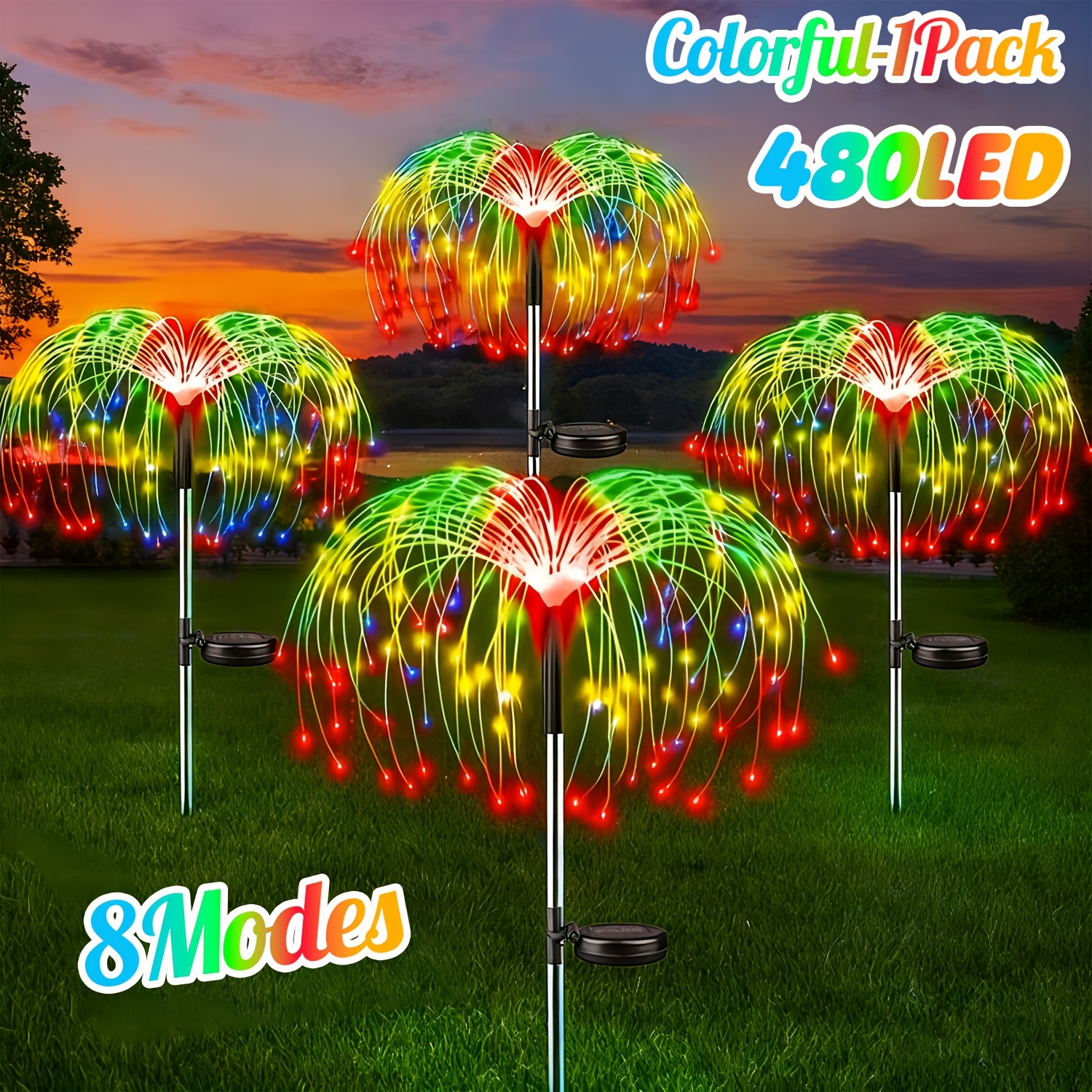 E-shop Solarbetriebene Sternenlichter mit 8 , 480/240/90 LED Deko Lichter, für Weihnachten, Höfe, Gärten, Geburtstage und Partydekorationen, ideal als