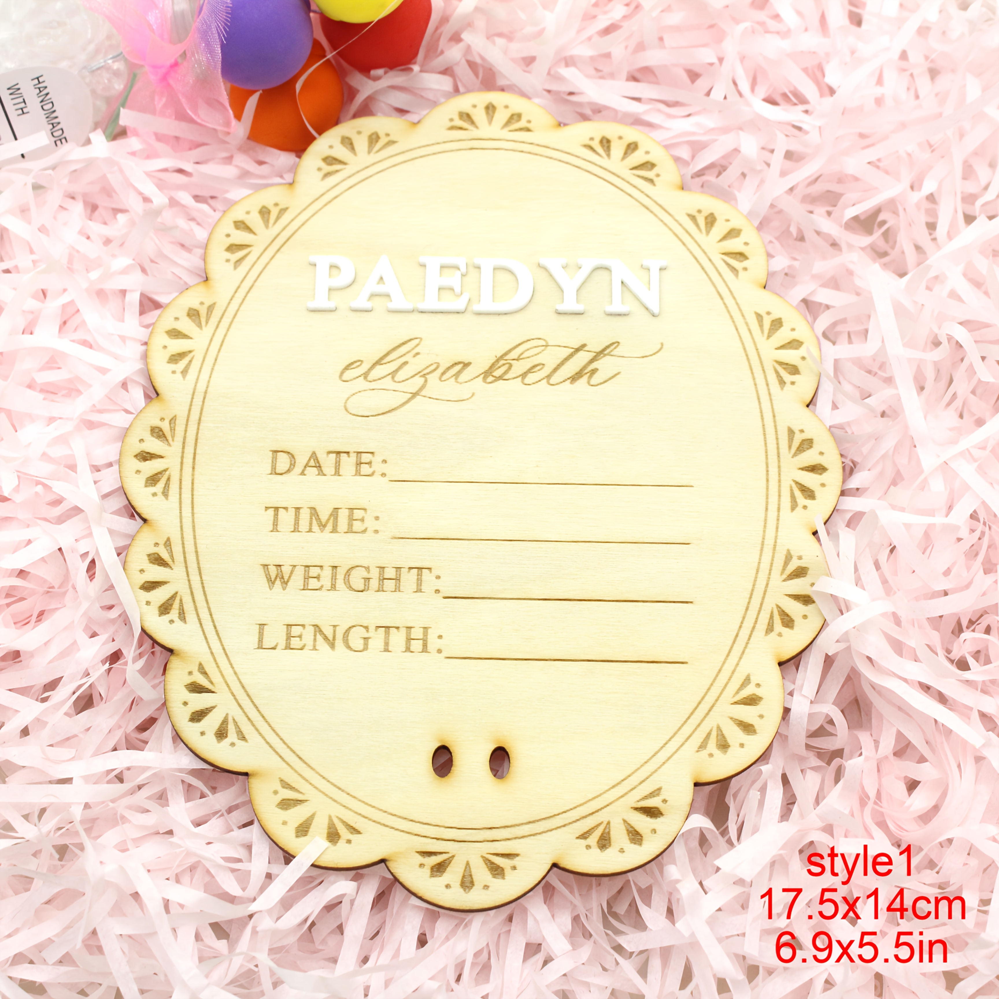 TEMU Birth Name Announcement Sign, Personalized Gift, Hospital Photo Prop
