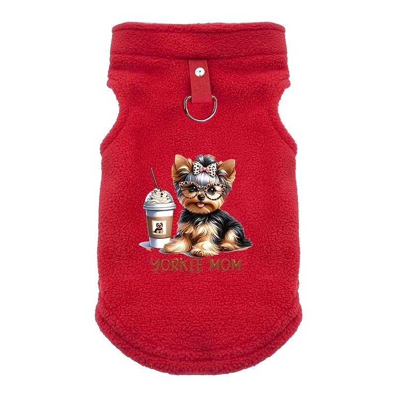 TEMU Yorkie Mom Yorkie Pet Traction Vest | Cat And Dog Autumn And Winter Warm Clothes | Pet Mom Style