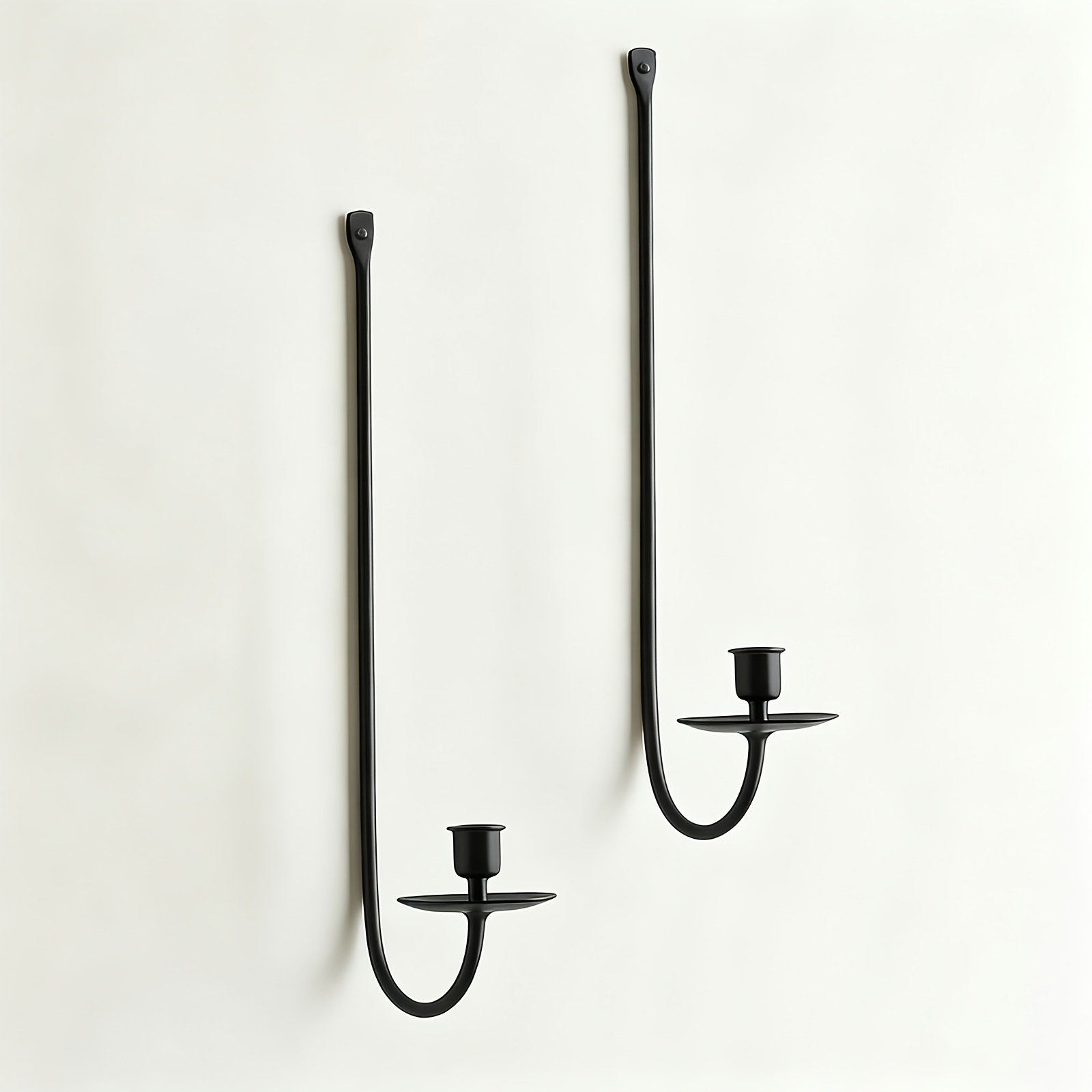 TEMU 2pcs Black Metal Wall Sconce Candle Holder Set, Modern Minimalist Iron Hanging Taper Candle Holders, Elegant Candle Wall Sconce For Living Room