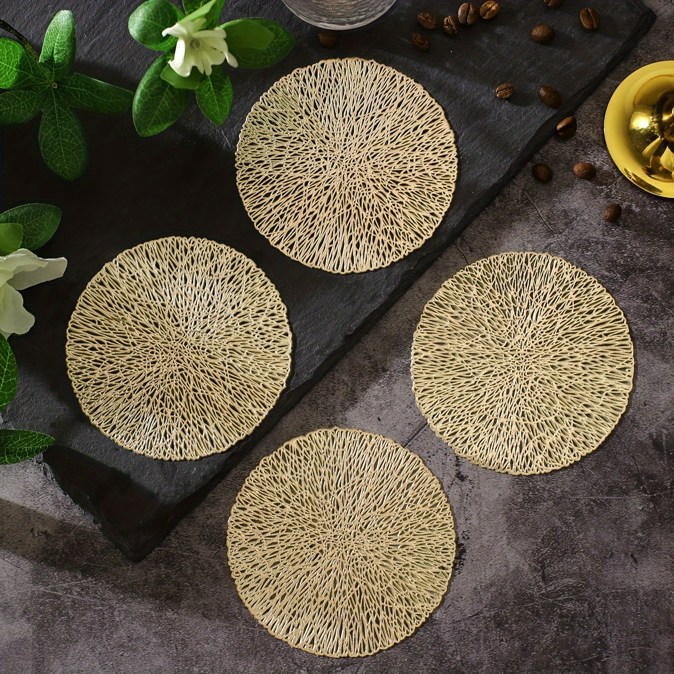 

6-pack Design Coasters, Plastic Table Mats For Dining Decor, Christmas Holiday Cup Pads