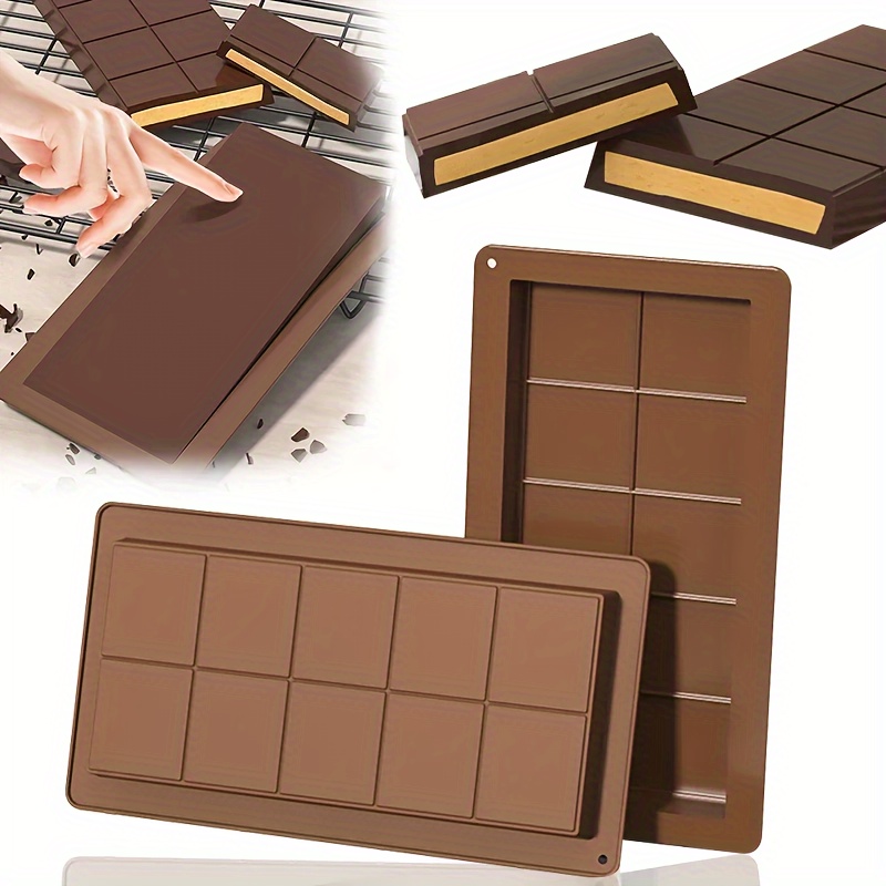 

Silicone Chocolate Bar Mold, 1/2 Pack, Breakable Chocolate Wax Melting Mold, Rectangular Durable Protein & Energy Handcraft Gift, Home Kitchen Silicone Baking Tools