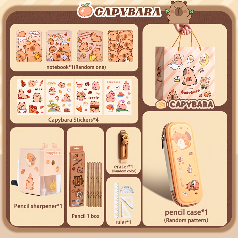 Lot De 4 Règles Géométriques Capybara - 2 Triangles, 1 Règle 15 Cm, 1 Rapporteur - Pour écoliers Et étudiants