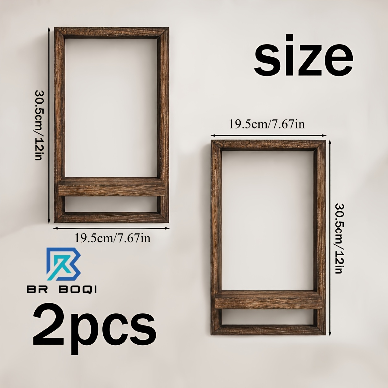 TEMU Br 2pcs Large Size Wooden Wall Shelf, , Suitable For Decor, Wall Storage, Perfect For Small Spaces, Display For Books And Decorative Items