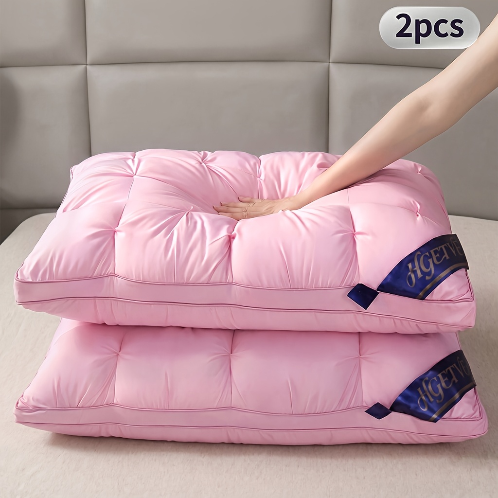 Image of 2pcs High-end French Twist Pillow, Fits Neck, Pressure, Machine Washable Without Deformation, Fluffy And Soft, Suitable For , Multiple Sizes And Colors , Suitable For Size Beds And Hotels