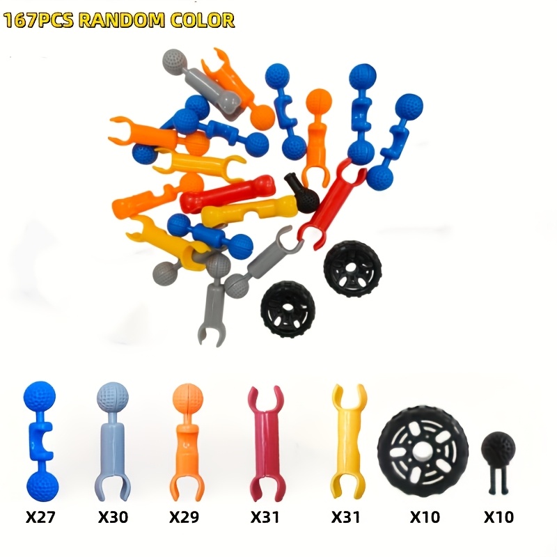 167pcs Building Toys, Stem Toys For Kids, Christmas Birthday Gifts Children Building Blocks Creative And Educational Kids Toys Projects, Random Colors