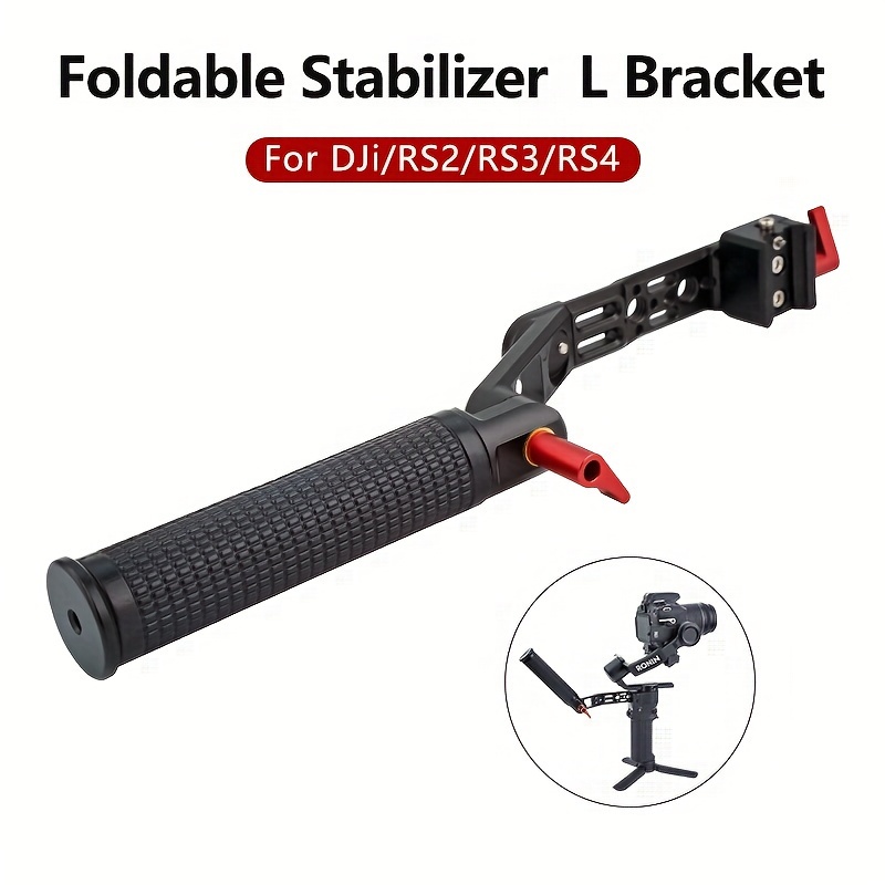 

Foldable L Bracket Handle For Dji Rs2/rs3/rs4 Gimbal, Aluminum Alloy Multi-function Extension Grip With Adjustable Angle, Claw Knob, 1/4" And 3/8" Screw Holes, Non-electronic Accessory Kit