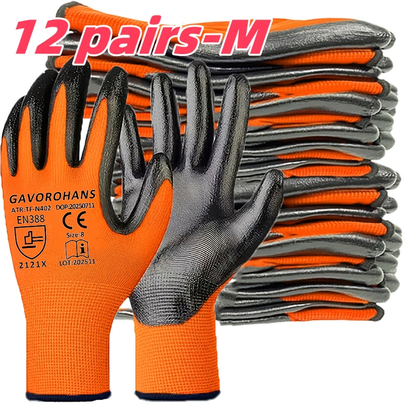 6 12 pairs of work gloves safety gloves labour gloves garden gloves suitable for all kinds of outdoor working  