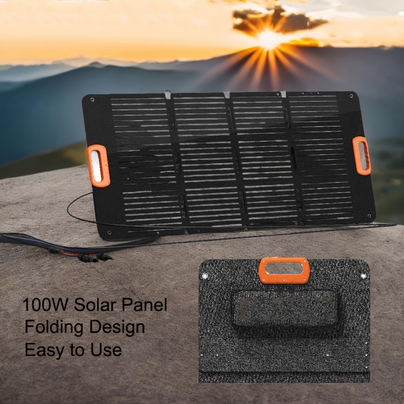 

100w Solar Panel, Portable 100 Watt Solar Panel, Folding Design Solar Panel For Outdoor Camping, Rv Trip, Solar Energy Generator For Travel