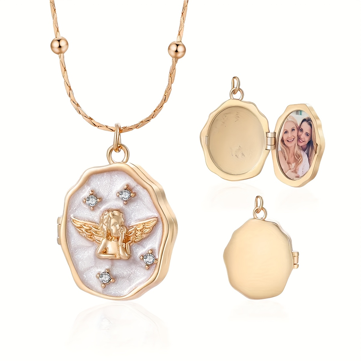 Personalized Photo Locket Necklace, Custom Pet Picture Oval Pendant Jewelry
