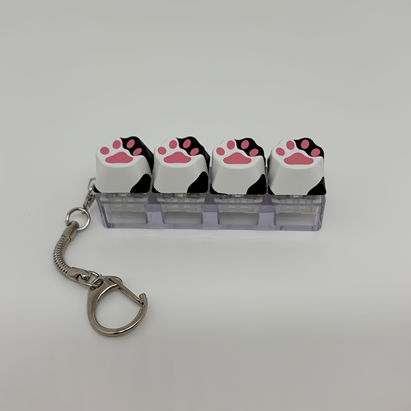 Cat Paw Pressure-relief Keycap Toy, Fingertip Press Button Keychain For Hobby, Collecting, And Party Supplies, Creative Keycap Tester, Novelty Stress-relief Pop Fidget Toy