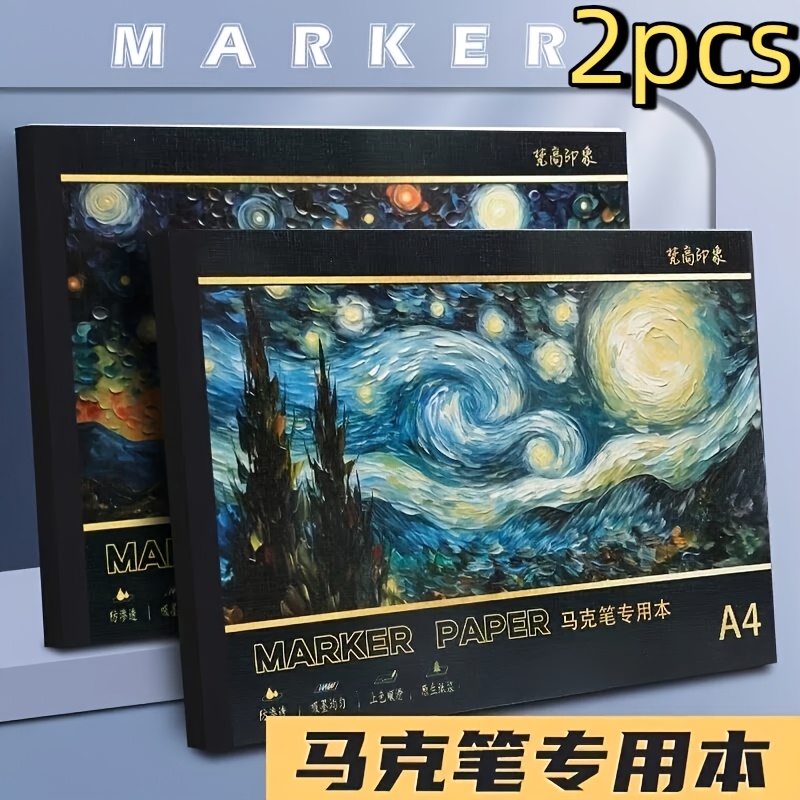 TEMU 2 Marker Drawing Pads, Thickened Anime Marker Paper, Student Drawing Paper, A4 Professional Art Paper Teachers For Art Students, Suitable For