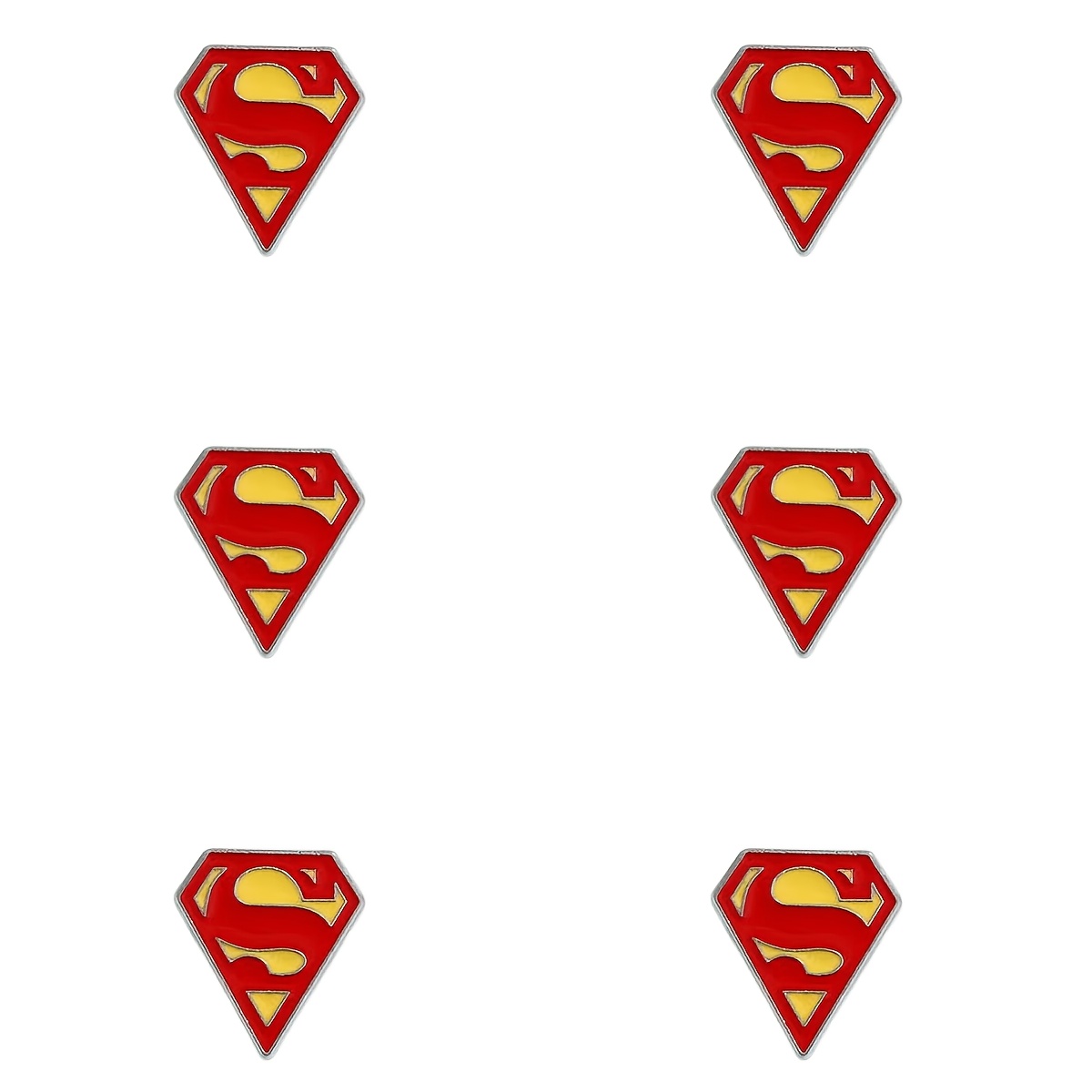 TEMU 6pcs/set Superman Enamel Pins Superhero Fashion Cute Decorative Pins Ornaments Lapel Bag Badges Gifts