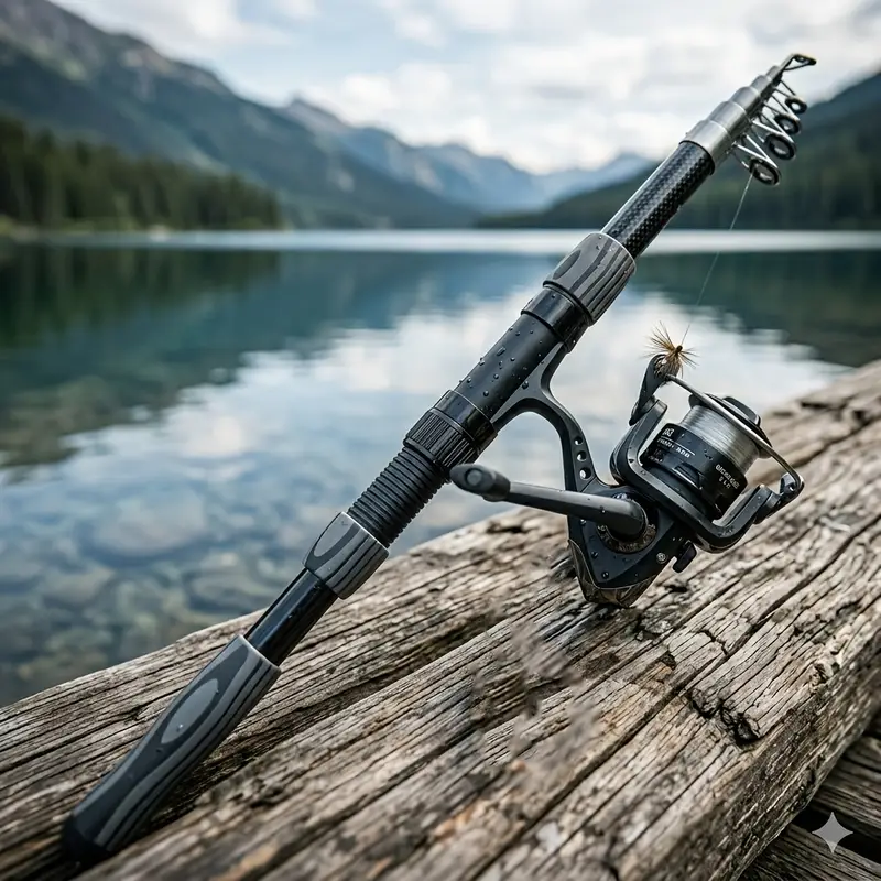 1.8 m 5.9 ft telescopic fishing rod spinning fishing pole 1.8-2.4m Casting Fishing Combo Telescopic Fishing Rod and 7.2:1 High Speed Fishing Reel with 150M Fishing Line Fishing Rod and Reel ( Size : 2.1m The total extended length is approx 1.8m Sougayilang Telescopic Fishing Rod -