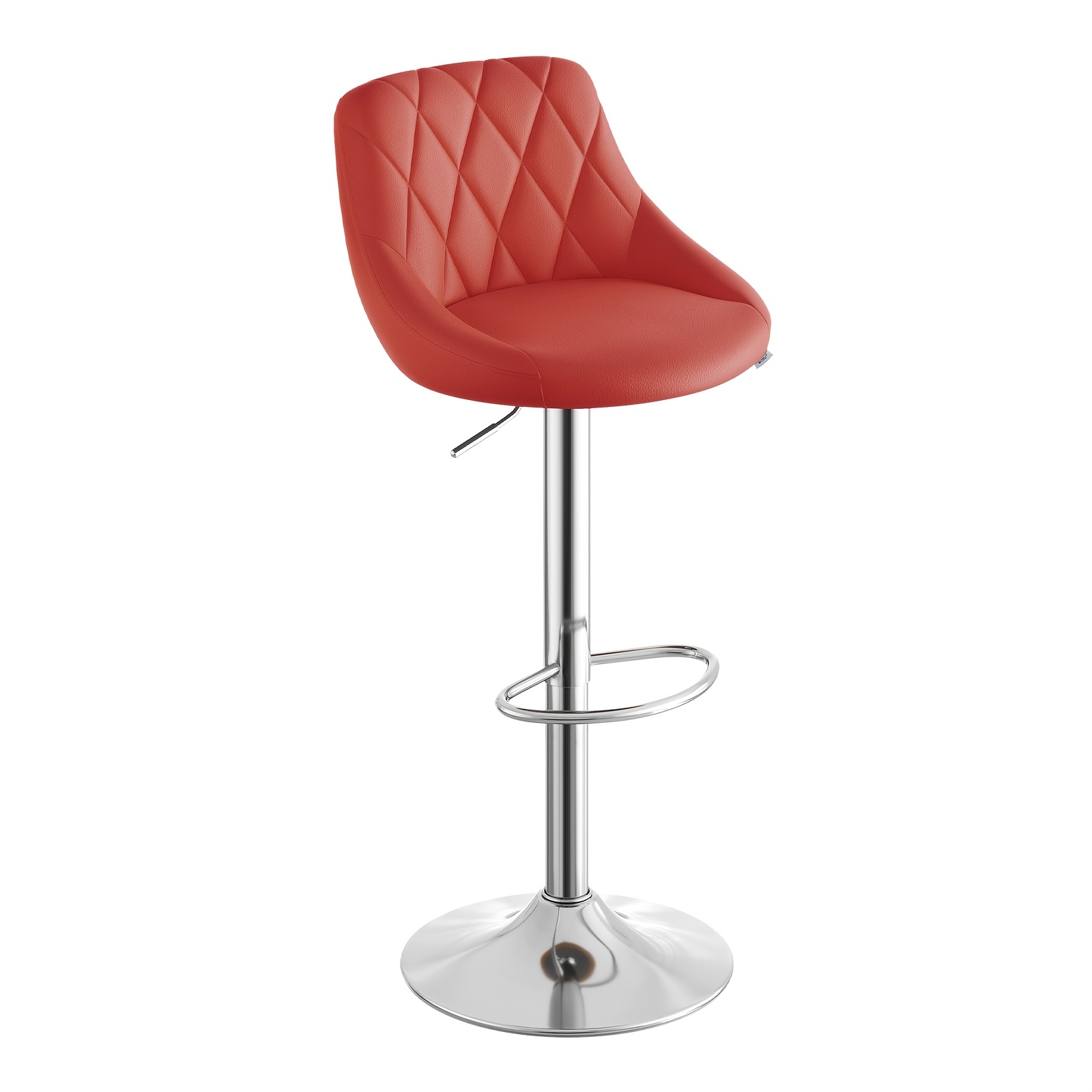 Modern Swivel Bar Stools with Artificial Leather, 360° Adjustable Height