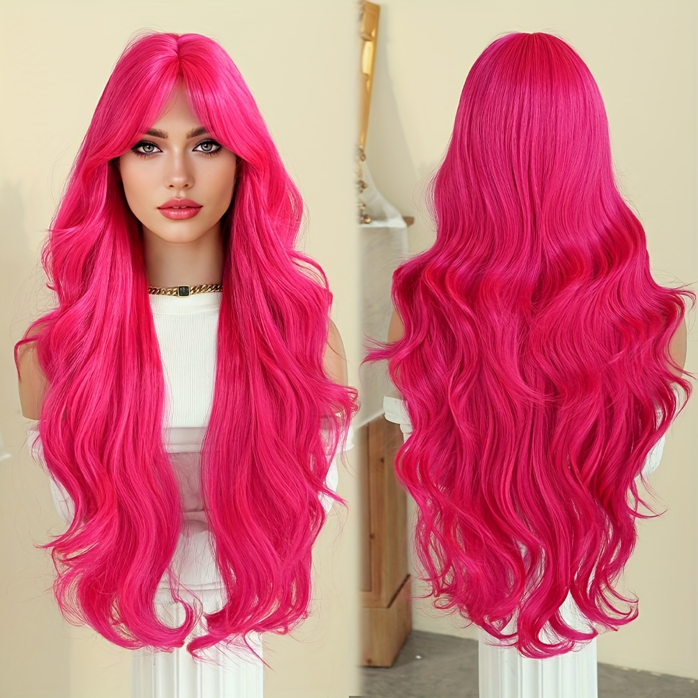 TEMU Costume Wigs Long Loose Curly Fluorescent Wigs High Density Heat Synthetic Wigs For Women Daily Party Use Halloween Dress Up Wigs 30.7 Inches