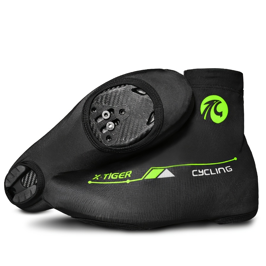 Image of X-tiger Cycling Shoe Covers, Windproof Black Red Black Green Cycling Shoe Covers, Mtb Road Cycling Boot Covers For Men And Women