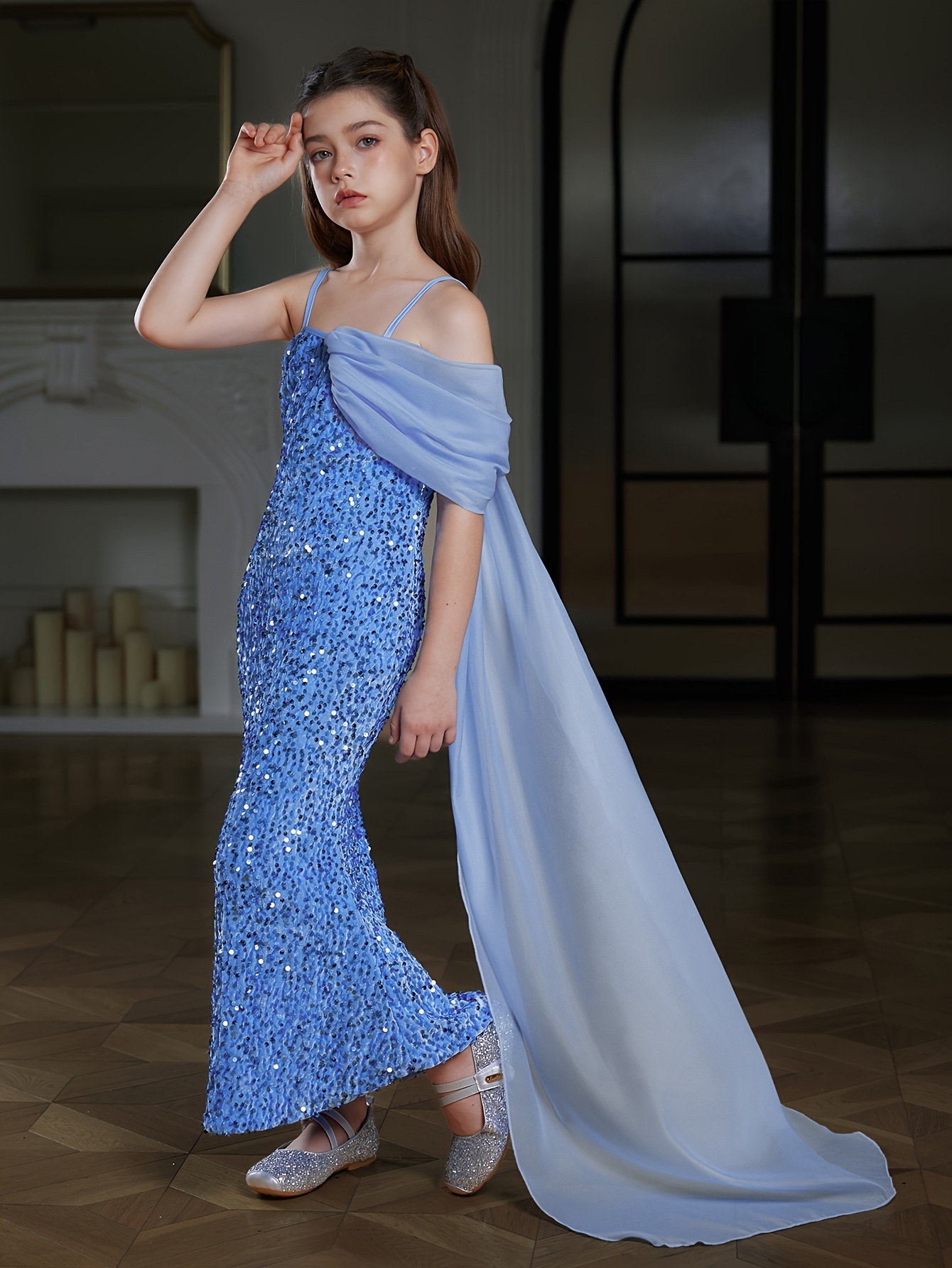 blue lace mermaid prom dress Cute Mermaid Sweetheart Light Blue Sparkly Lace Prom Dresses with Slee –  Anniebride